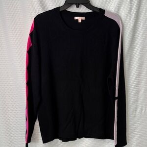 LISA TODD Black Sweater with Pink/Purple Accents XL